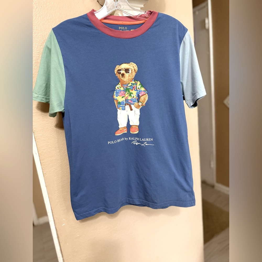 Ralph Lauren boys Blue Polo Bear T-Shirt